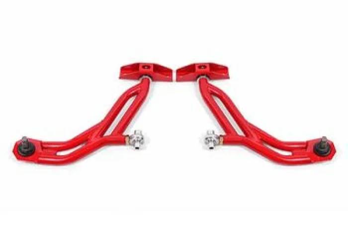 BMR 10-14 Ford Mustang Adj. Lower A-Arms w/ Delrin/Rod End / 19mm Tall Ball Joint – Red