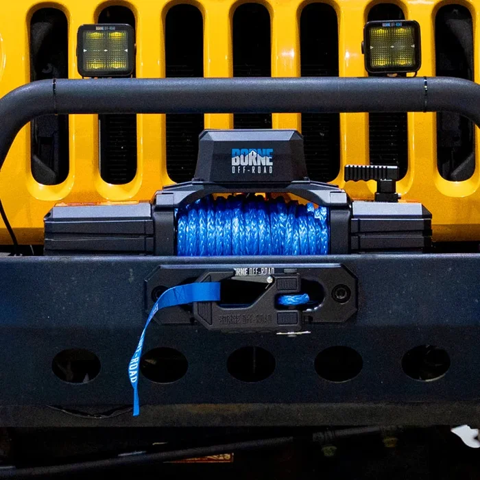 Borne Off-Road 10K Winch – Red Synthetic Rope