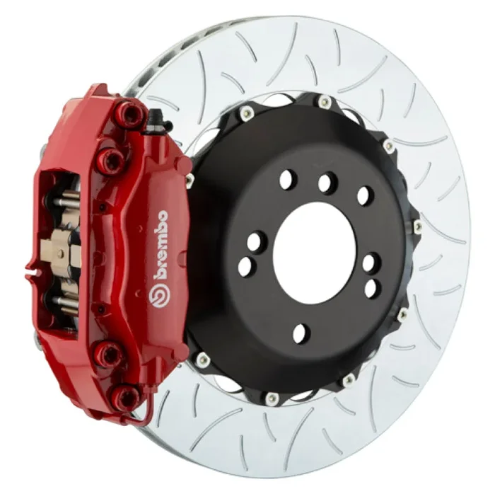 Brembo 04-10 5-Series (Excl. xDrive/M5) Rr GT BBK 4Pist Cast 2pc 345×28 2pc Rotor Slotted Type3-Red