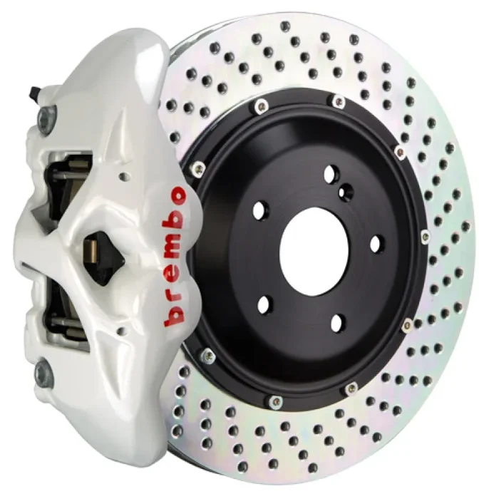 Brembo 05-11 G55/12-18 G63/G65 AMG Rear GT BBK 4 Piston Cast 380×28 2pc Rotor Drilled-White