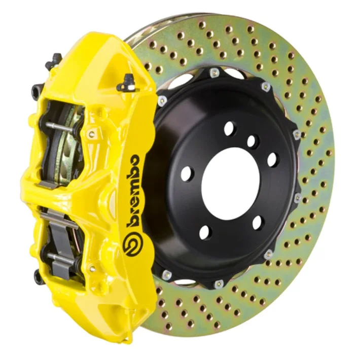 Brembo 07-08 G35/G35S Sedan Front GT BBK 6 Piston Cast 380×32 2pc Rotor Drilled-Yellow