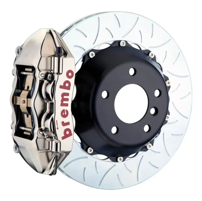 Brembo 08-13 M3 Rear GTR BBK 4 Piston Billet 380×28 2pc Rotor Slotted Type3- Nickel