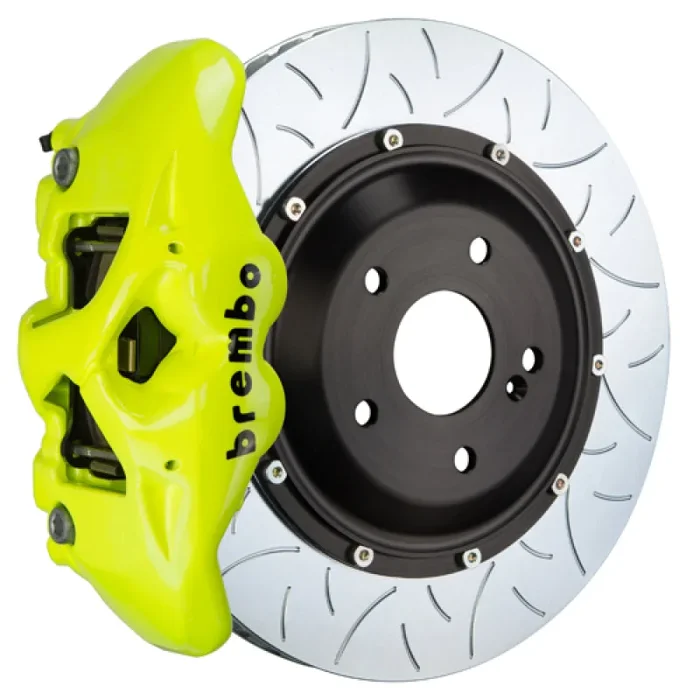 Brembo 08-17 A5/09-16 A4 Front GT BBK 6 Piston Cast 380×34 2pc Rotor Slotted Type3- Fluo. Yellow