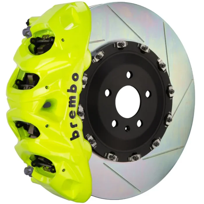 Brembo 08-17 S5 Front GT BBK 6 Piston Cast 380×34 2pc Rotor Slotted Type1-Fluo. Yellow