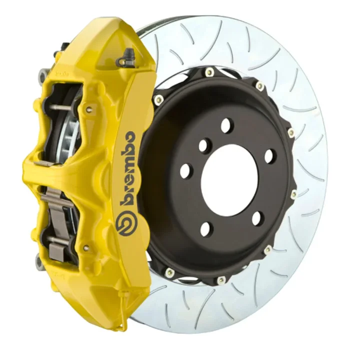 Brembo 09-13 FX35/FX50/14-17 QX70 Front GT BBK 6 Piston Cast 380×34 2pc Rotor Slotted Type3- Yellow
