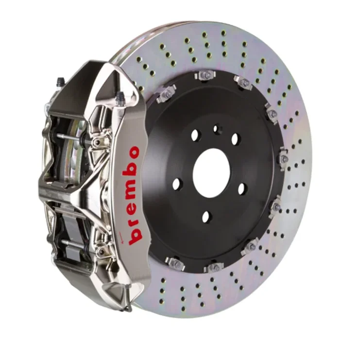 Brembo 09-13 X5M Front GTR BBK 6 Piston Billet 405×34 2pc Rotor Drilled- Nickel