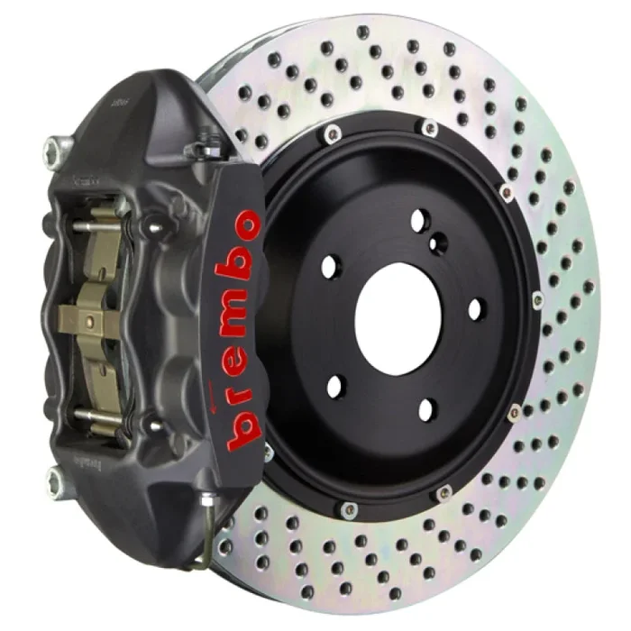 Brembo 10-15 Camaro SS/V6 Camaro ZL1 Rear GTS BBK 4 Piston Cast 380×28 2pc Rotor Drilled-Black HA