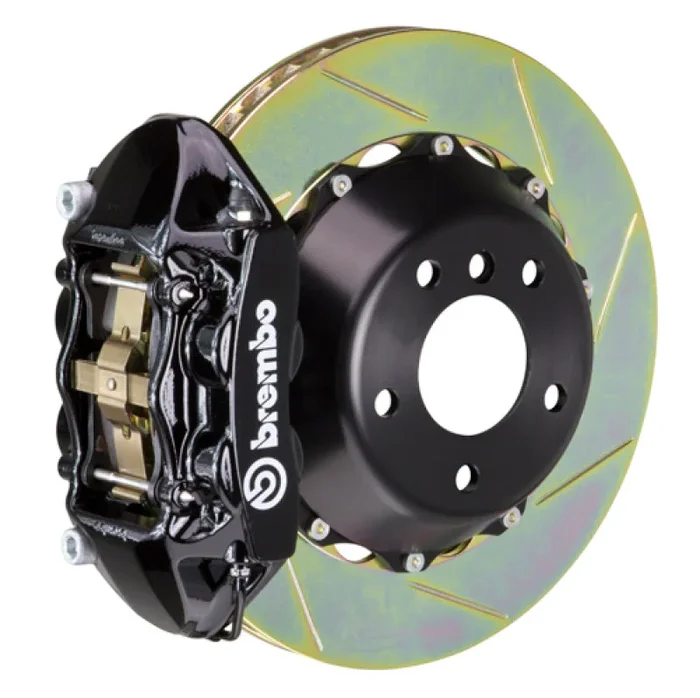 Brembo 11-18 Cayenne Turbo Rear GT BBK 4 Piston Cast 380×28 2pc Rotor Slotted Type-1-Black