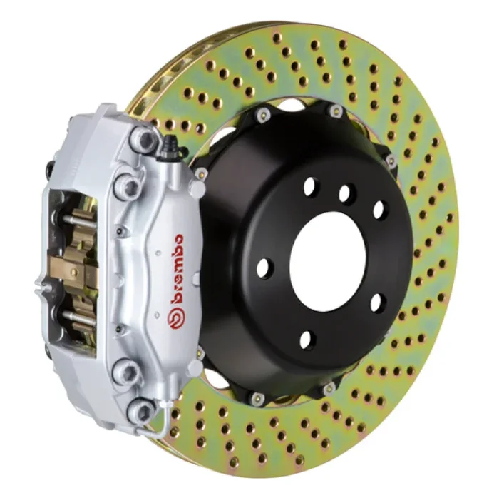 Brembo 12-15 335i/335i xDrive (Excl MSport Brakes) Rr GT BBK 4Pis Cast 345×28 2pc Rtr Drill-Silver