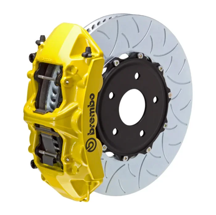 Brembo 14-19 Corvette C7/C7 Z51 Front GT BBK 6 Piston Cast 350×34 2pc Rotor Slotted Type-3- Yellow