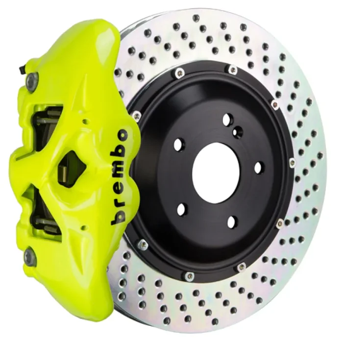 Brembo 14+ Ghibli S/Ghibli S-Q4 Rear GT BBK 4 Piston Cast 380×28 2pc Rotor Drilled- Fluo. Yellow