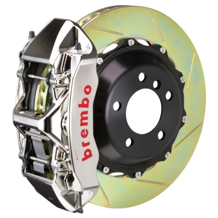 Brembo 14+ Q50/Q50S (Excl. AWD) Fr GTR BBK 6 Piston Billet 380×32 2pc Rotor Slotted Type1 – Nickel
