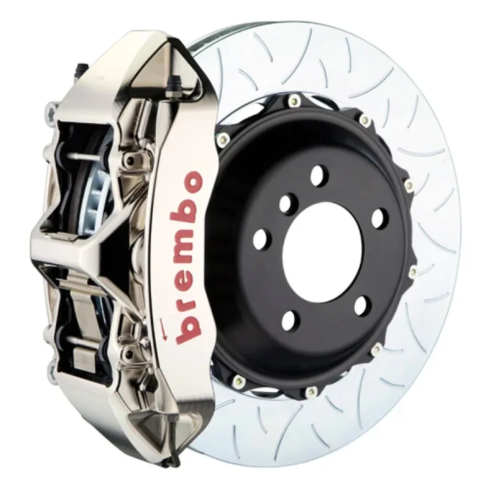 Brembo 14+ Q50/Q50S (Excl. AWD) Fr GTR BBK 6 Piston Billet 380×32 2pc Rotor Slotted Type3- Nickel