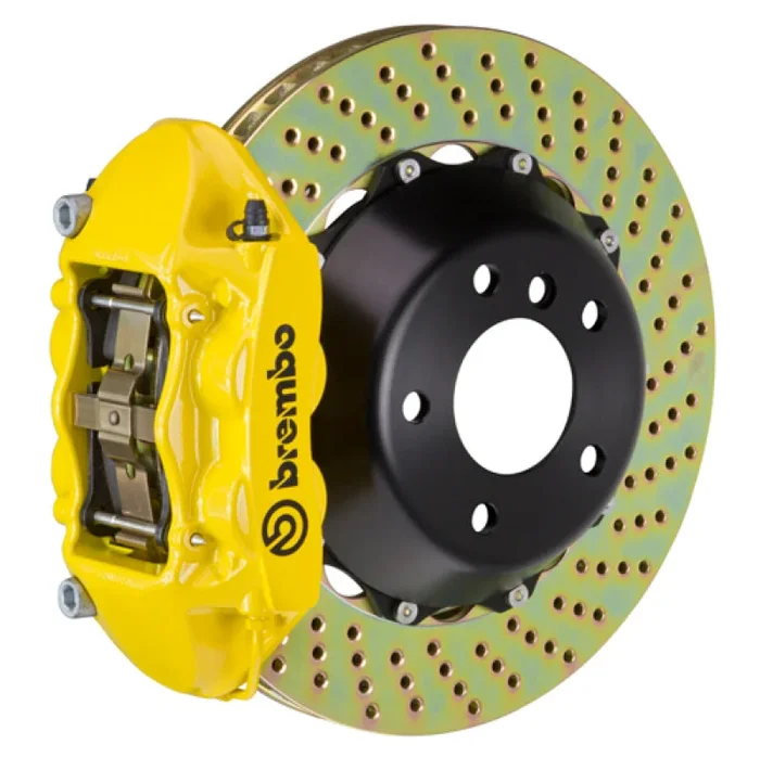 Brembo 19+ Mazda3 Front GT BBK 4 Piston Cast 345×28 2pc Rotor Drilled- Yellow