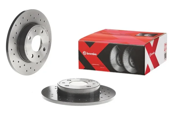 Brembo 2019 Audi A3 Quattro/19-20 Q3/15-20 S3 Front Premium Xtra Cross Drilled UV Coated Rotor24.8 lb