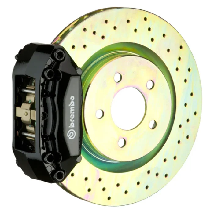 Brembo 92-98 318i/325i (Excl. xDrive) Front GT BBK 4 Piston Cast 2pc 320×28 1pc Rotor Drilled-Black