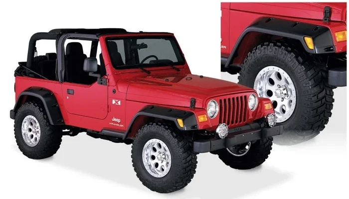Bushwacker 97-06 Jeep TJ Max Pocket Style Flares 4pc – Black