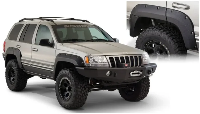 Bushwacker 99-04 Jeep Grand Cherokee Cutout Style Flares 2pc – Black