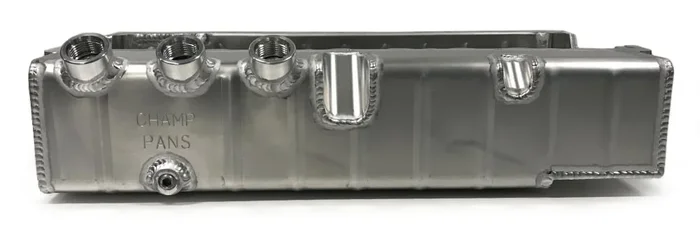Champ Pans SBC Alum. DS Oil Pan 3 O-Ring Ports 4.25 Deep