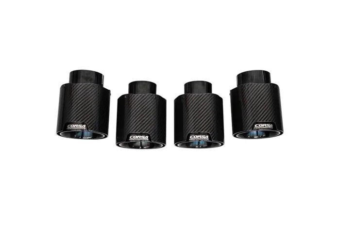 Corsa 20-25 Chevrolet Corvette C8 RWD 4.5in Carbon Fiber Black PVD Tip Kit (For Corsa Exhaust Only)10.5 lb