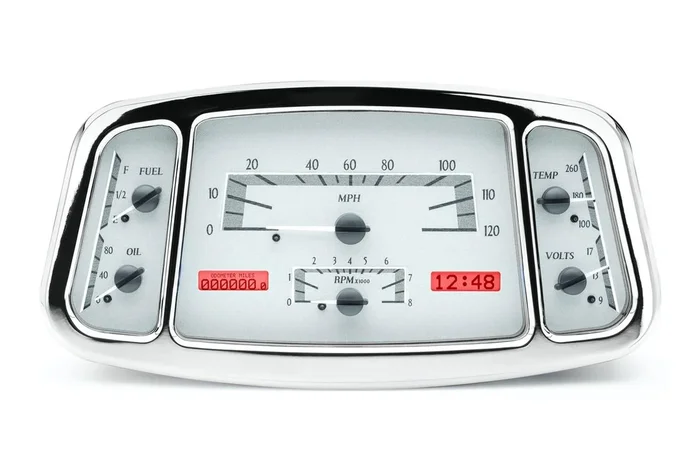 Dakota Digital 1933-34 Ford Car VHX System, Silver Alloy Style Face, Red Display