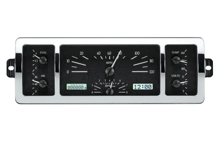 Dakota Digital 1940-46 Chevy Truck VHX System, Black Alloy Style Face, White Display