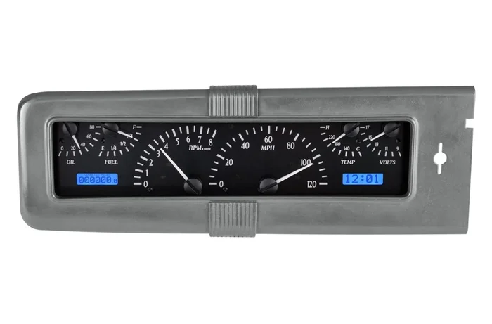 Dakota Digital 1940 Chevy Car VHX System, Black Alloy Style Face, Blue Display