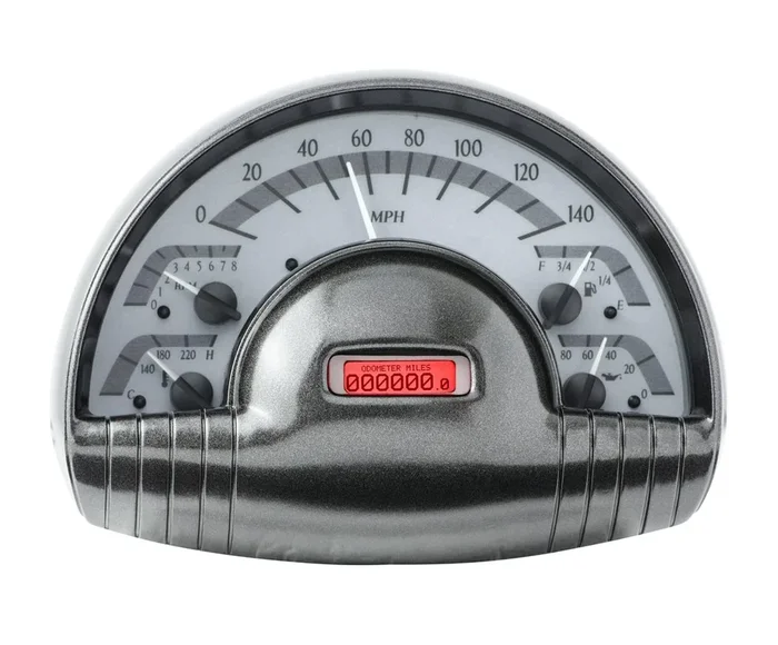 Dakota Digital 1949-50 Oldsmobile VHX System, Silver Alloy Style Face, Red Display