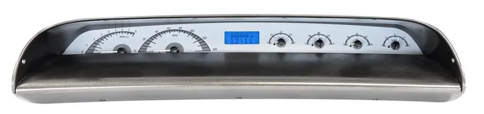 Dakota Digital 1963-64 Chevy Impala VHX System, Silver Alloy Style Face, Blue Display