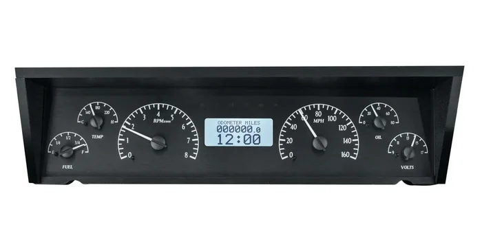 Dakota Digital 1977-90 Chevy Impala/Caprice VHX System, Black Alloy Style Face, White Display