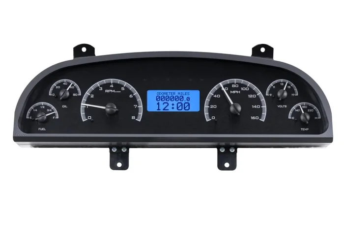 Dakota Digital 1994-96 Chevy Caprice/Impala SS VHX System, Black Alloy Style Face, Blue Display