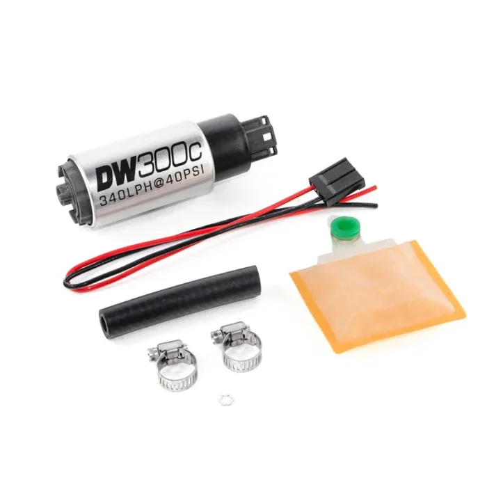 DeatschWerks 340lph DW300C Compact Fuel Pump w/ Universal Install Kit (w/o Mounting Clips)1.0 lb