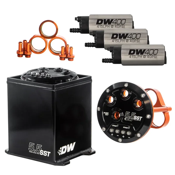 DeatschWerks 5.5L Modular Surge Tank Includes 3 DW400 Fuel Pumps13.6 lb