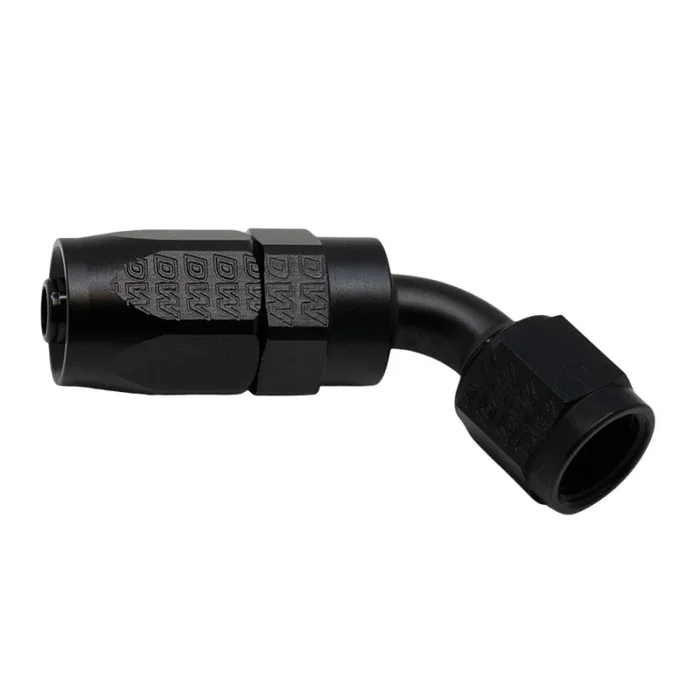 DeatschWerks 6 AN Female Flare Swivel 60-Degree Hose End CPE – Anodized Matte Black