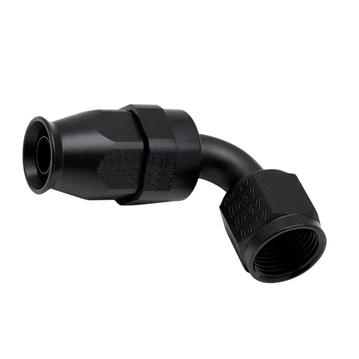 DeatschWerks 8AN Female Swivel 90-Degree Hose End PTFE (Incl 1 Olive Insert) – Anodized Matte Black