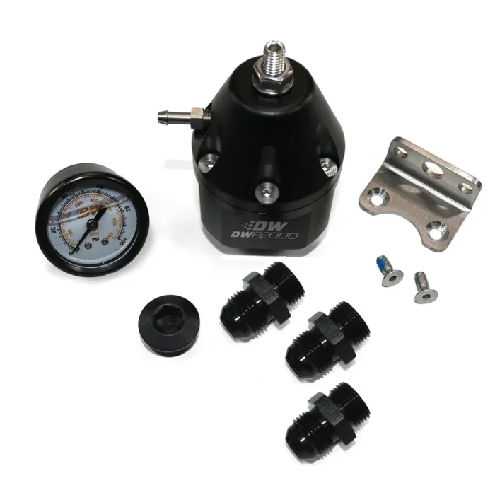 DeatschWerks DWR2000 AFPR + Pressure Gauge + 10AN & 8AN Fittings – Anodized Black2.0 lb
