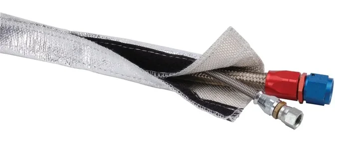 DEI Heat Shroud 3/4in I.D. x 3ft – Aluminized Sleeving – Hook and Loop Edge0.27 lb