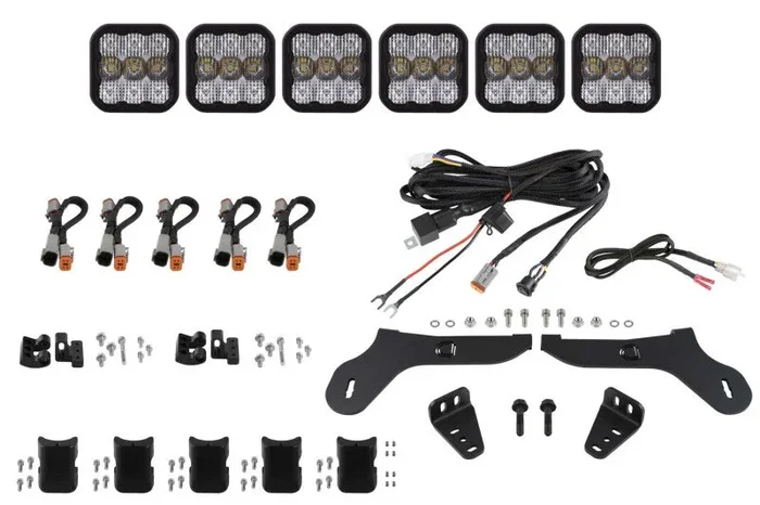 Diode Dynamics 17-20 Ford Raptor SS5 Grille CrossLink Lightbar Kit Sport – White Combo