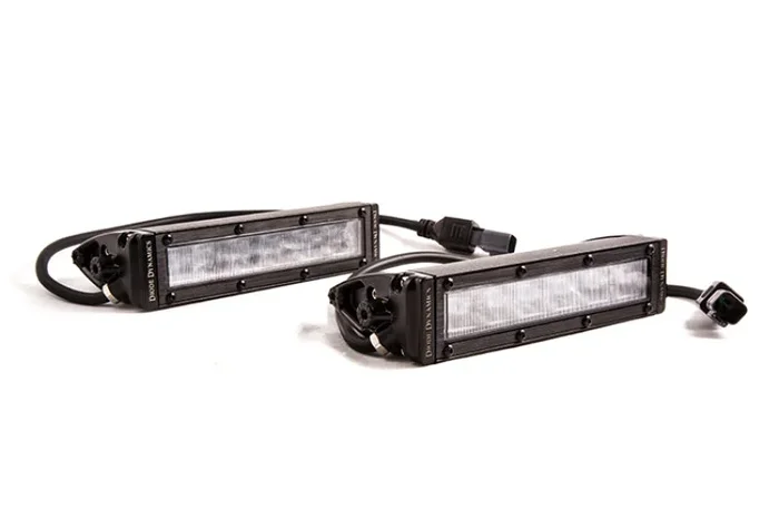 Diode Dynamics 6 In LED Light Bar Single Row Straight SS6 – White Wide Light Bar (Pair)