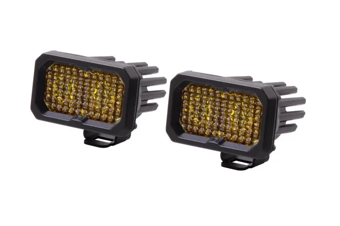 Diode Dynamics Stage Series 2 In LED Pod Pro – Yellow Flood Standard ABL (Pair)