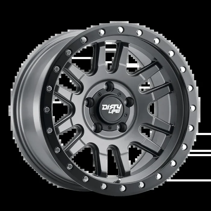 Dirty Life 9309 Canyon Pro 17×9/5×127 BP/-12mm Offset/71.5mm Hub Satin Graphite Wheel – Beadlock33.7 lb