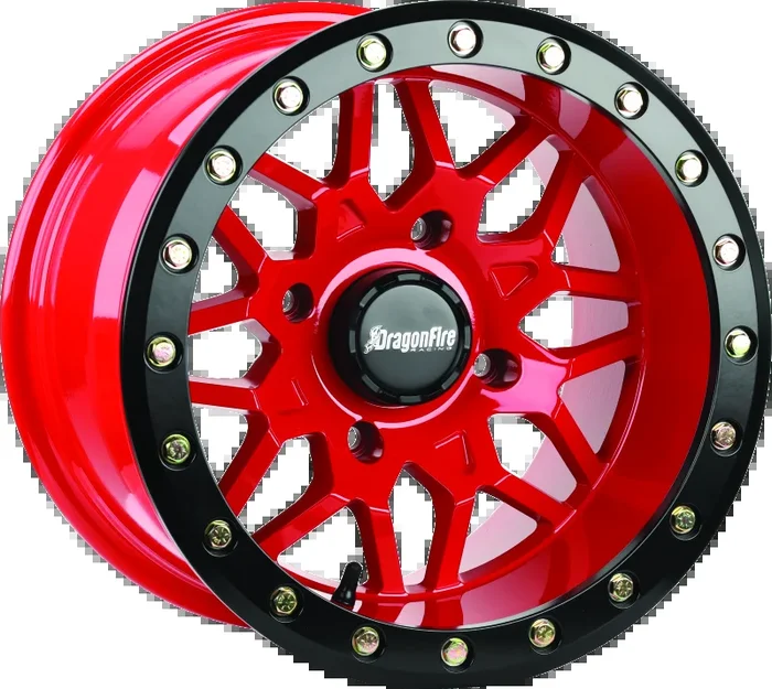 DragonFire Racing Typhon Wheel 15X10 4/156 5+5 +0 Machined Red