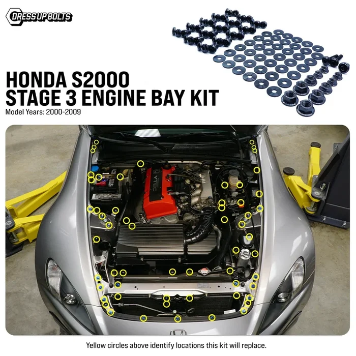 Dress Up Bolts Stage 3 Titanium Hardware Engine Bay Kit – Honda S2000 (2000-2009)
