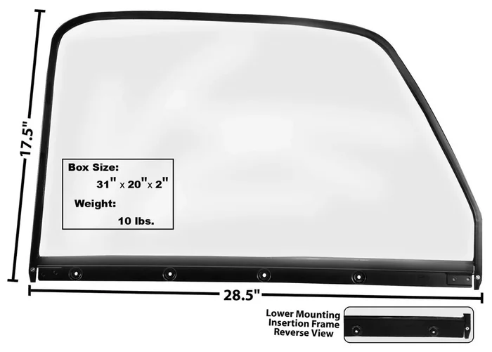 Dynacorn 1950-50 Chevrolet Truck Door Window Glass LH Painted