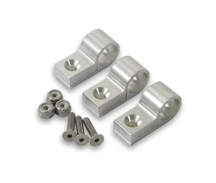 Earls 1/2in Polished Alum Line Clamp (3pk)