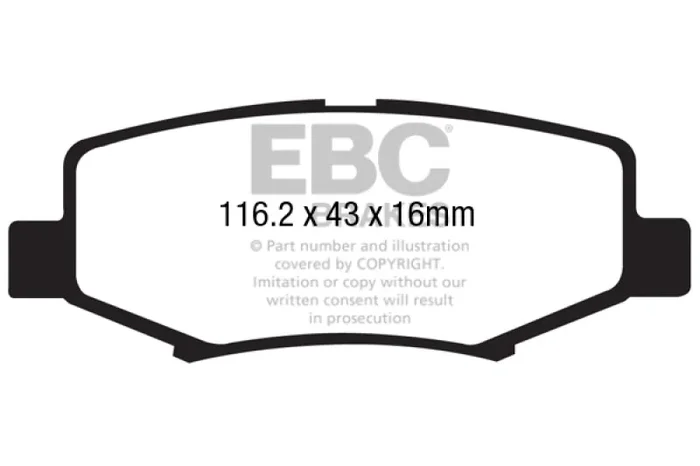 EBC 06-11 Dodge Nitro 3.7 Yellowstuff Rear Brake Pads2.3 lb