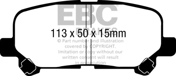 EBC 07-13 Acura MDX 3.7 Greenstuff Rear Brake Pads (For 12.6in. Rotors)2.3 lb