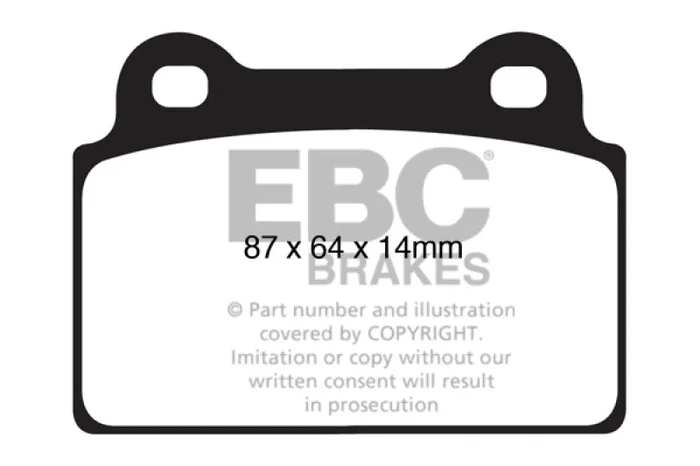 EBC 08-16 Mitsubishi Lancer Evo 10 2.0 Turbo (1 piece rotor) Redstuff Rear Brake Pads2.2 lb