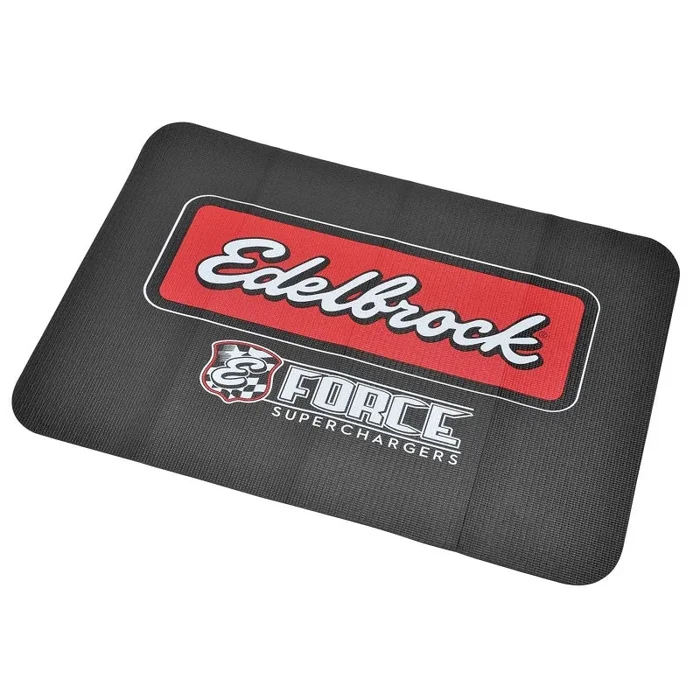 Edelbrock Racing Fender Cover – PVC Foam Mat – 2 Color Printed Edelbrock Racing Logo