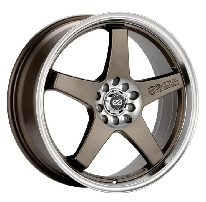 Enkei EV5 17×7 4×100/114.3 38mm Offset 72.6 Bore Diameter Matte Bronze w/ Machined Lip Wheel